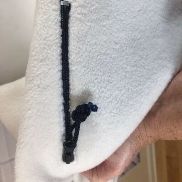 Carolyn Taylor Sport Womens Vest Size M Zip Front Pockets Ivory Blue Fleece Warm - Picture 6 of 11